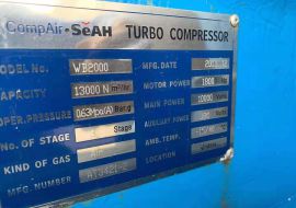 全新积压。离心式空压机头。215立方。压力0.63MPa